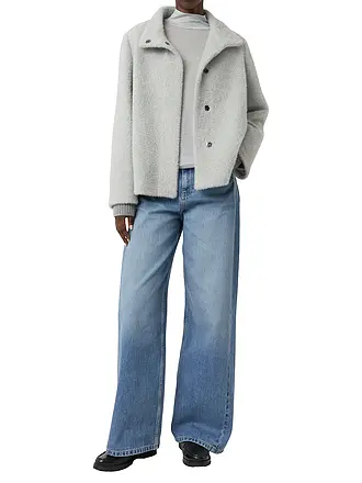 COMMA | Jacke in Felloptik | hellgrau